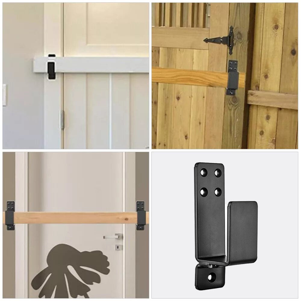 2 Pack Door Barricade Clamps U Brackets Bar Security Door Brackets Heavy Duty UK