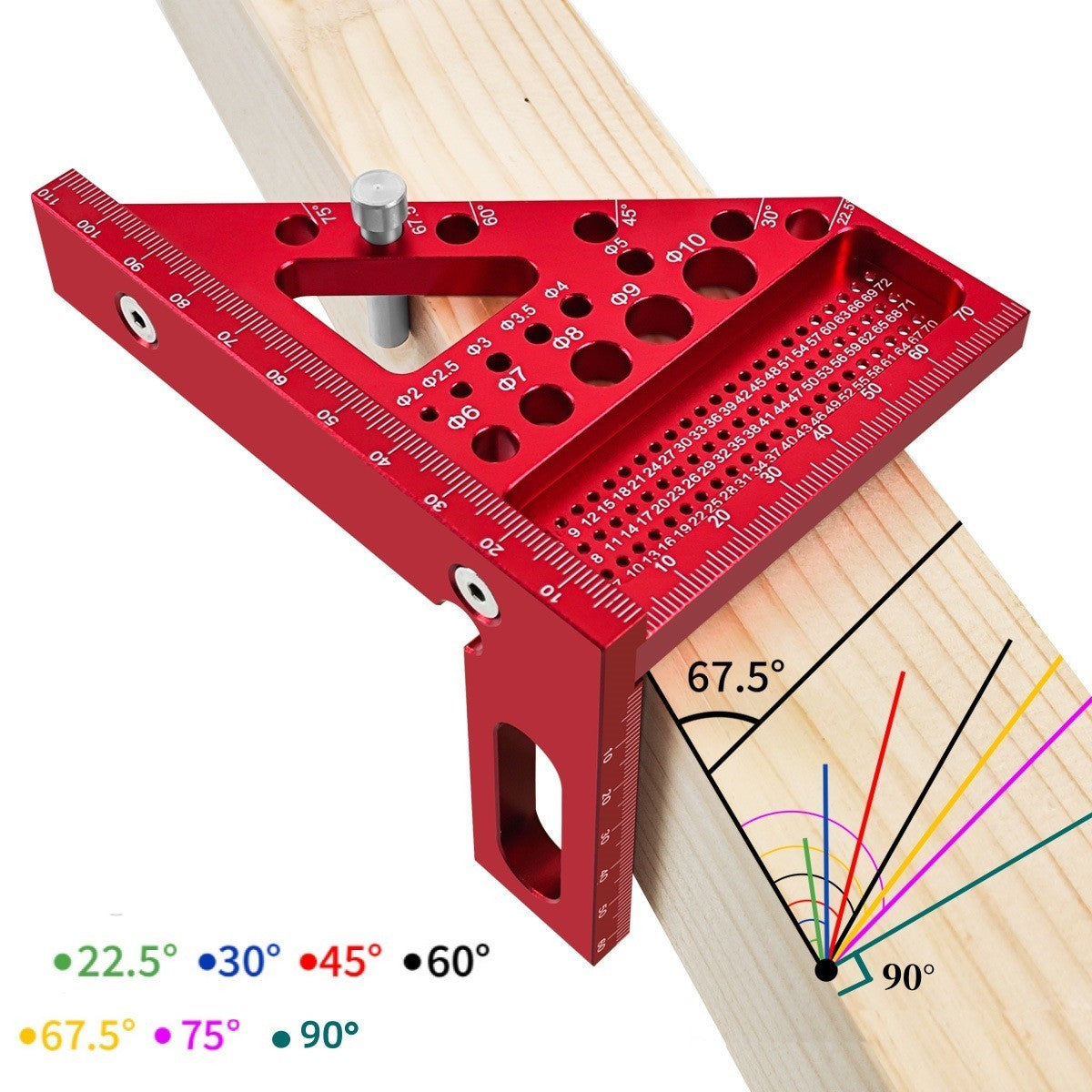 3D Multi-Angle Carpenter Measuring Ruler Marking Ruler Right-angle Square Ruler