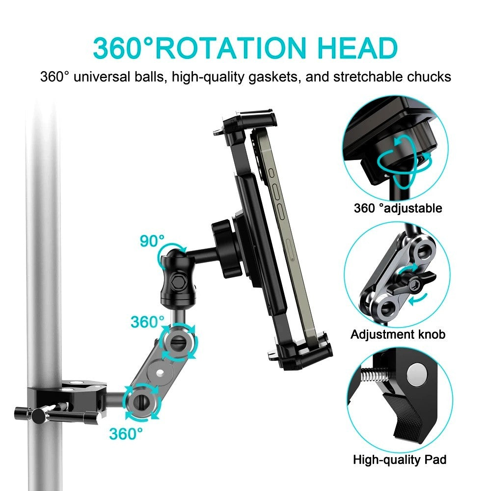 IPad Holder for Exercise Bike Tablet Mount Clamp Bracket Adjustable Phone Holder