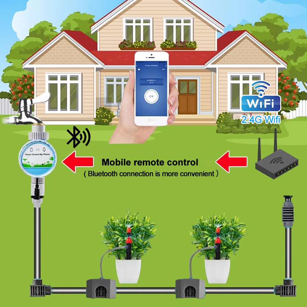 Tuya WIFI Bluetooth Smart Garden Watering Timer Auto Irrigation Controller Valve