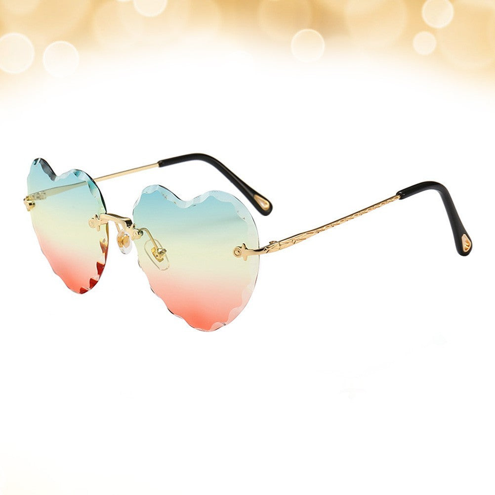 Sunglasses Miss Man Heart Shaped Rimless Ausgefallene Sonnenbrille Damenbrille