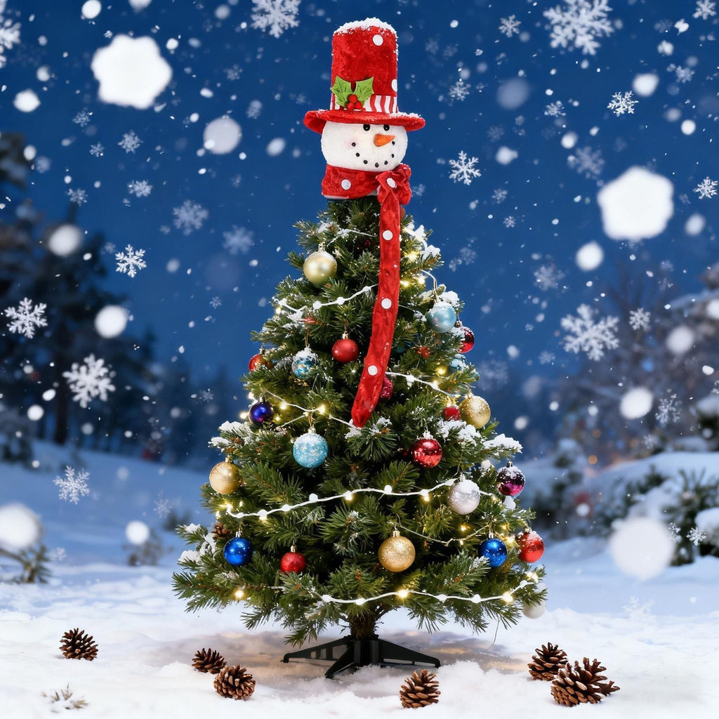 Christmas Tree Topper Snowman Hugger Snowman Tree Topper Xmas Tree Top Hat for