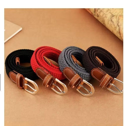 Unisex Woven Elastic Stretch Belt Braided Adjustable Casual Jeans Waist Belt UK