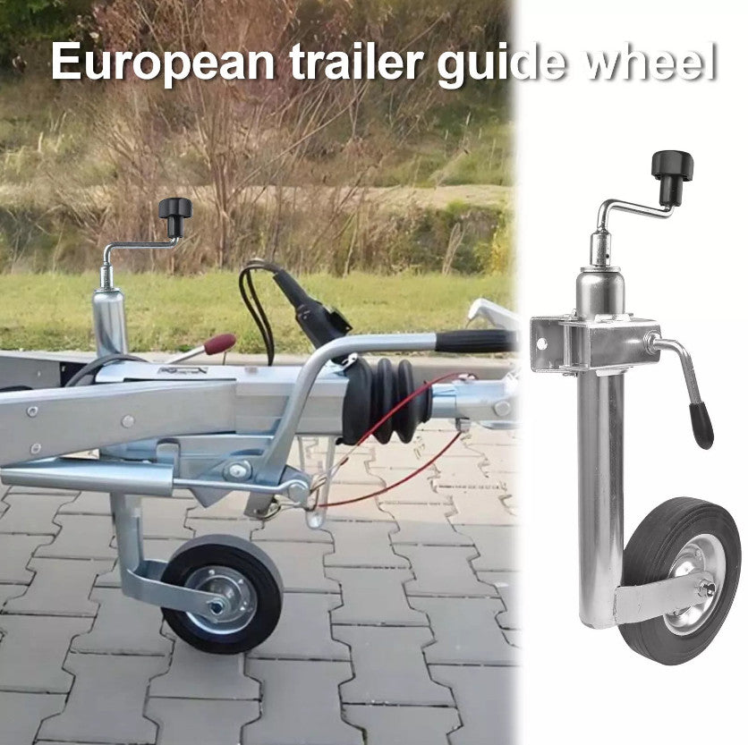 Heavy Duty Caravan Jockey Wheel & Clamp 48MM (Trailer Plastic Rim Wind Handle)