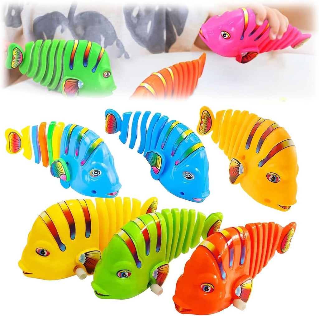 3 pcs Clockwork Swinging Cartoon Fish Toys, Fish Swimming Bathtub Toys