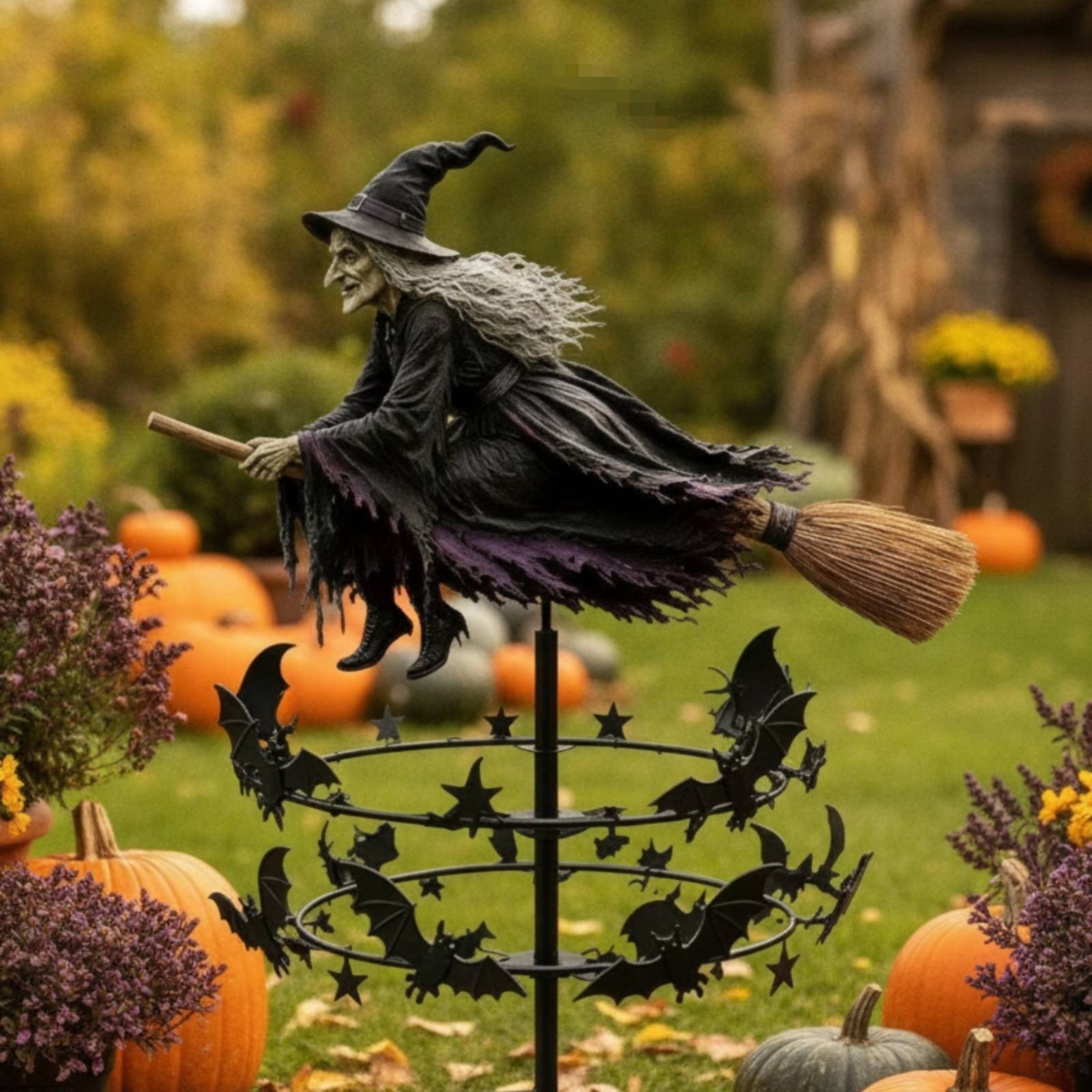 Witch Wind Stunning Lawn Ornament Outdoor for Flower Bed