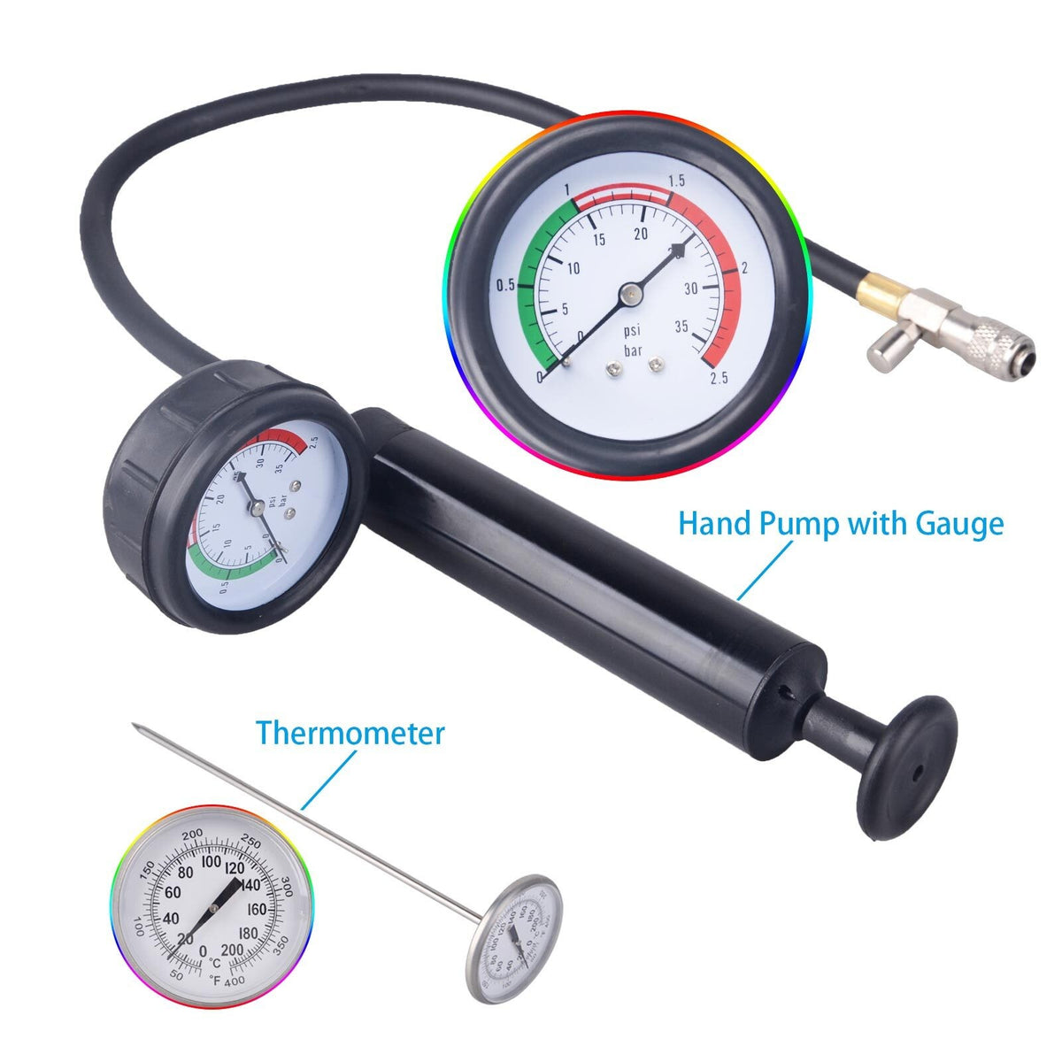 28pcs Cooling System Pressure Tester Radiator Coolant Vacuum Refill Purge Kit
