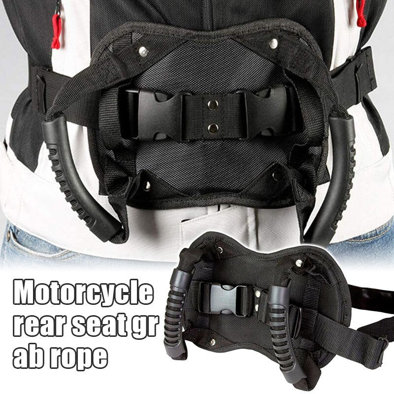 Motorcycle Safety Grip Belt Pillion Lover Passenger Grab Waist Handles Kid Strap