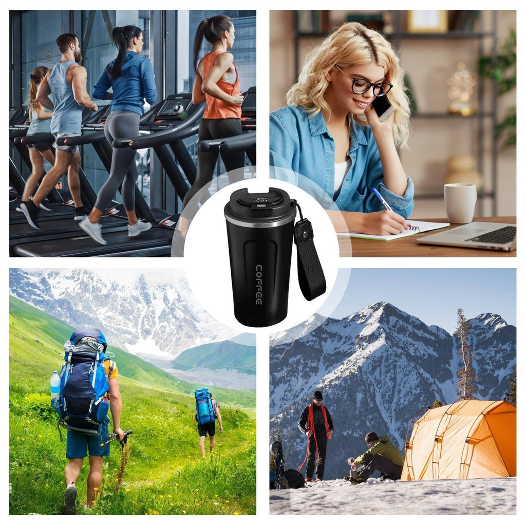 Smart Thermo Travel Coffee Mug Cup Thermal Stainless Steel Vacuum Flask 510ml