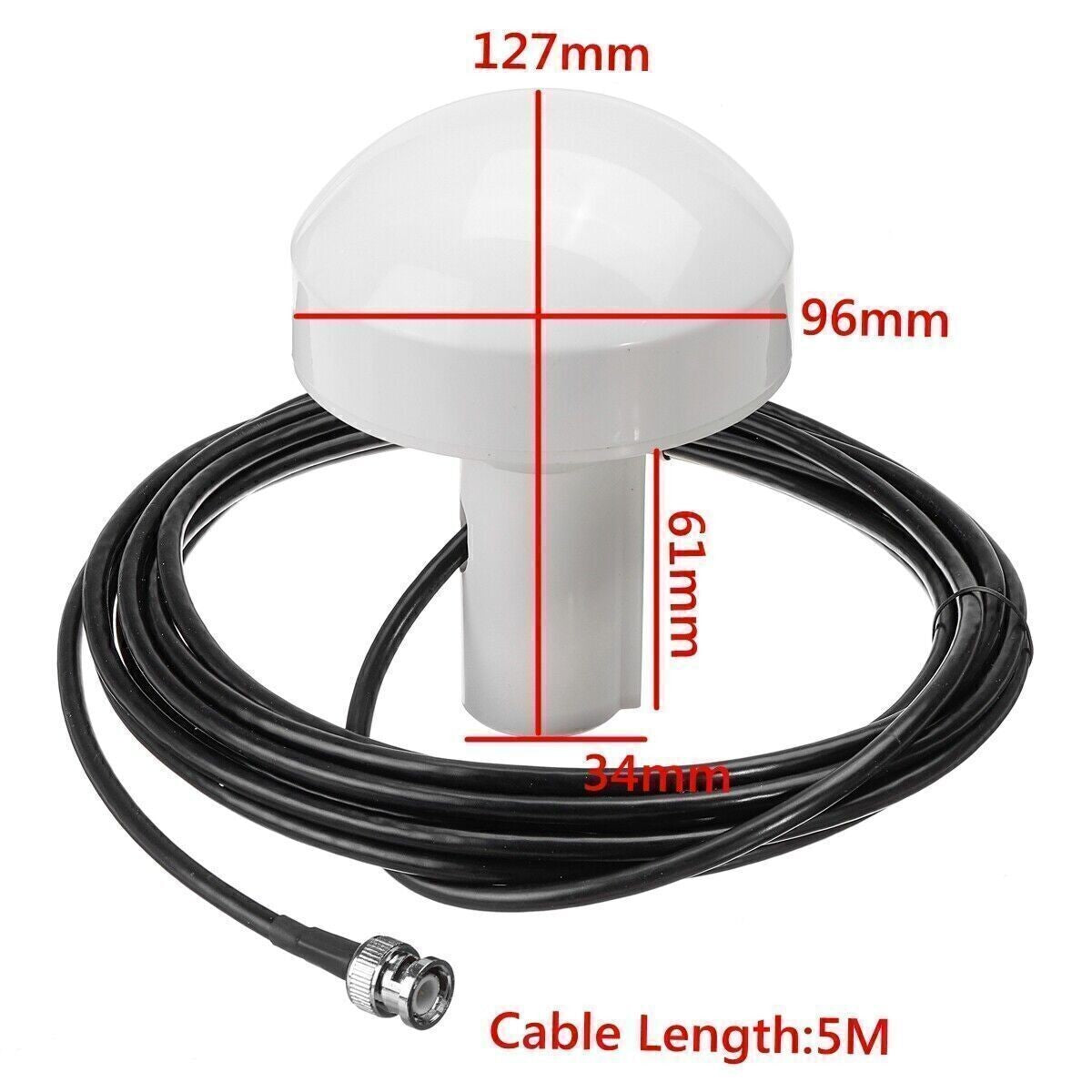 5 Meters BNC Male Plug Boat GPS Active Marine Navigation Antenna Connector