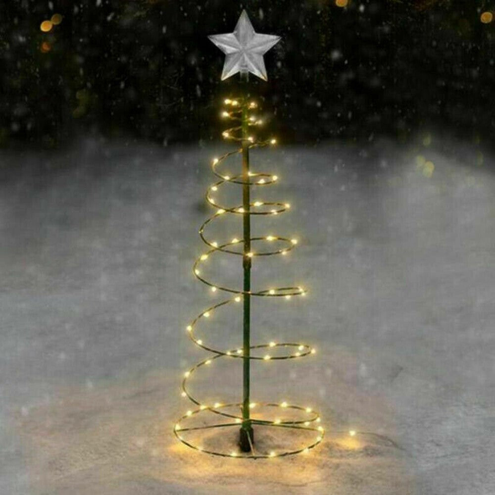 Solar Powered LED Christmas Tree Stake Star Light Outdoor Yard Garden Pathway