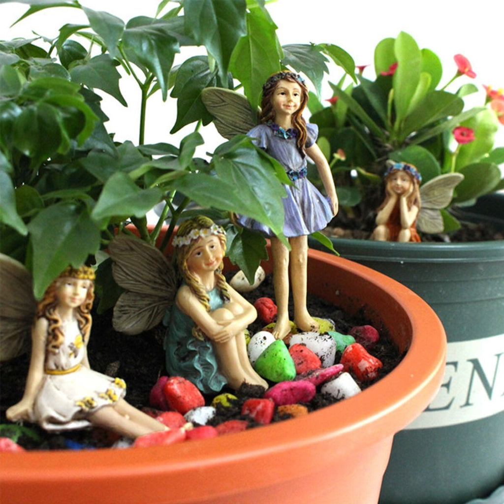 6Pcs Fairy Garden Miniature Fairies Figurines Accessories for Outdoor Decor