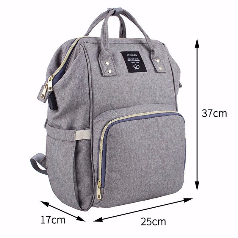 LEQUEEN USB Diaper Bag Backpack Baby Nursing Maternity Organizer Bags Waterproof
