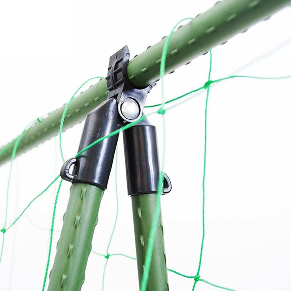 Garden Cane Connectors 10 Pcs for Netting Support Poles Clip Stake Black Plastic