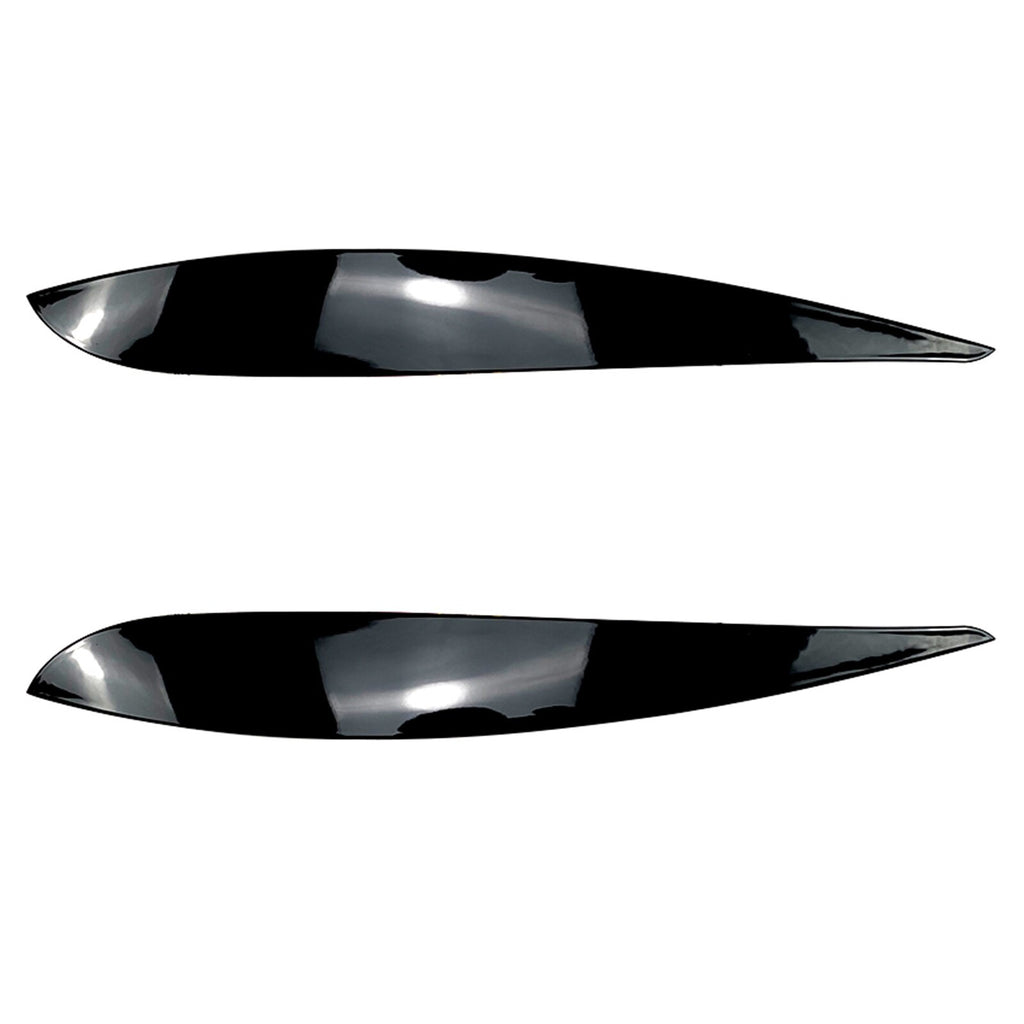 1 Pair Headlight Eyelid Eyebrow Trim Gloss Black For VW Polo 4 9N 9N3 2005-2009