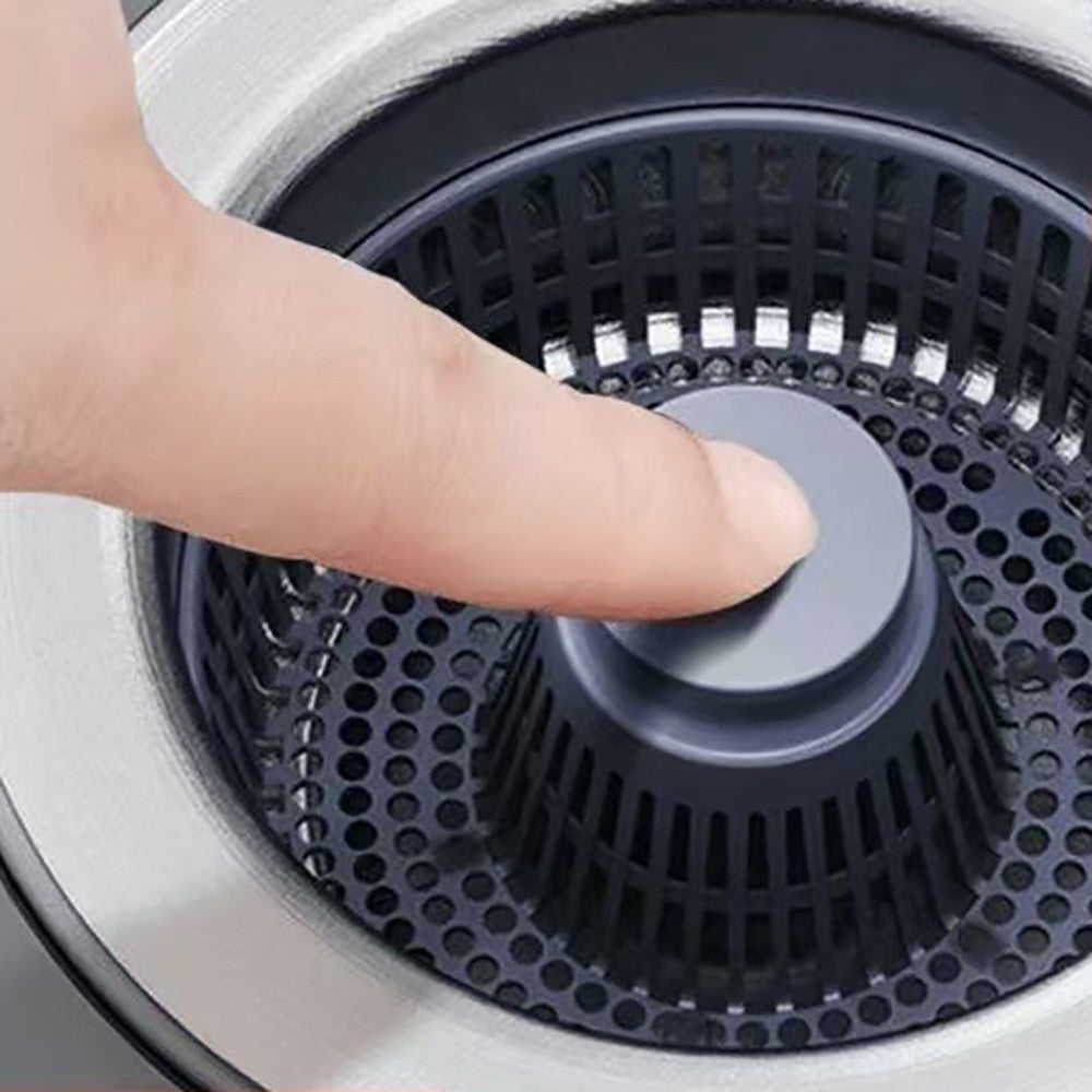 Upgraded 3in1 Kitchen Sink Drain Strainer & Sink Stopper, Stainless Steel Kit UK