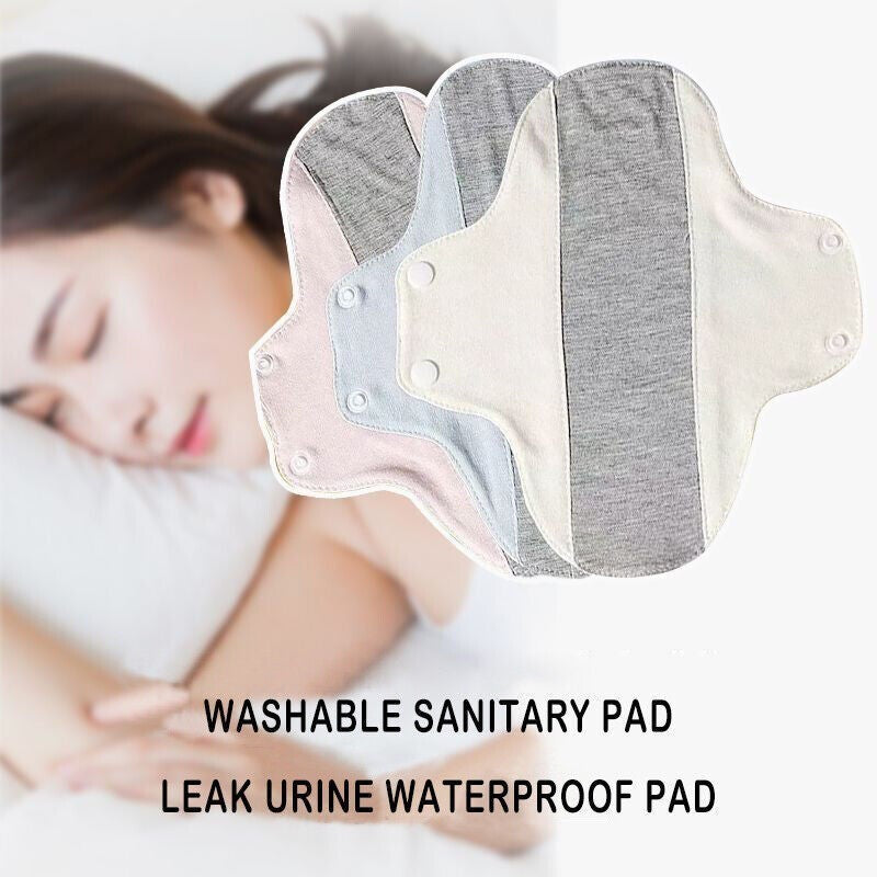 10Pcs Reusable Cotton Menstrual Pads Washable Eco Friendly Cloth Sanitary Towels