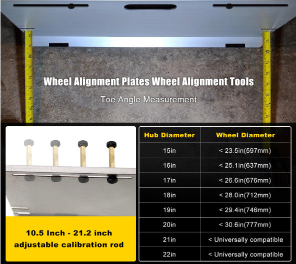 Wheel Alignment Tool Toe Plates Accurate Car Wheel Measure Tape Tool Heavy Duty