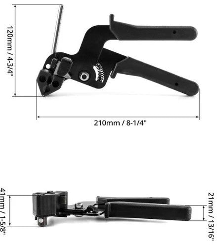 Stainless Steel Metal Cable Zip Tie Fasten Gun Pliers Crimper Tensioner Tool