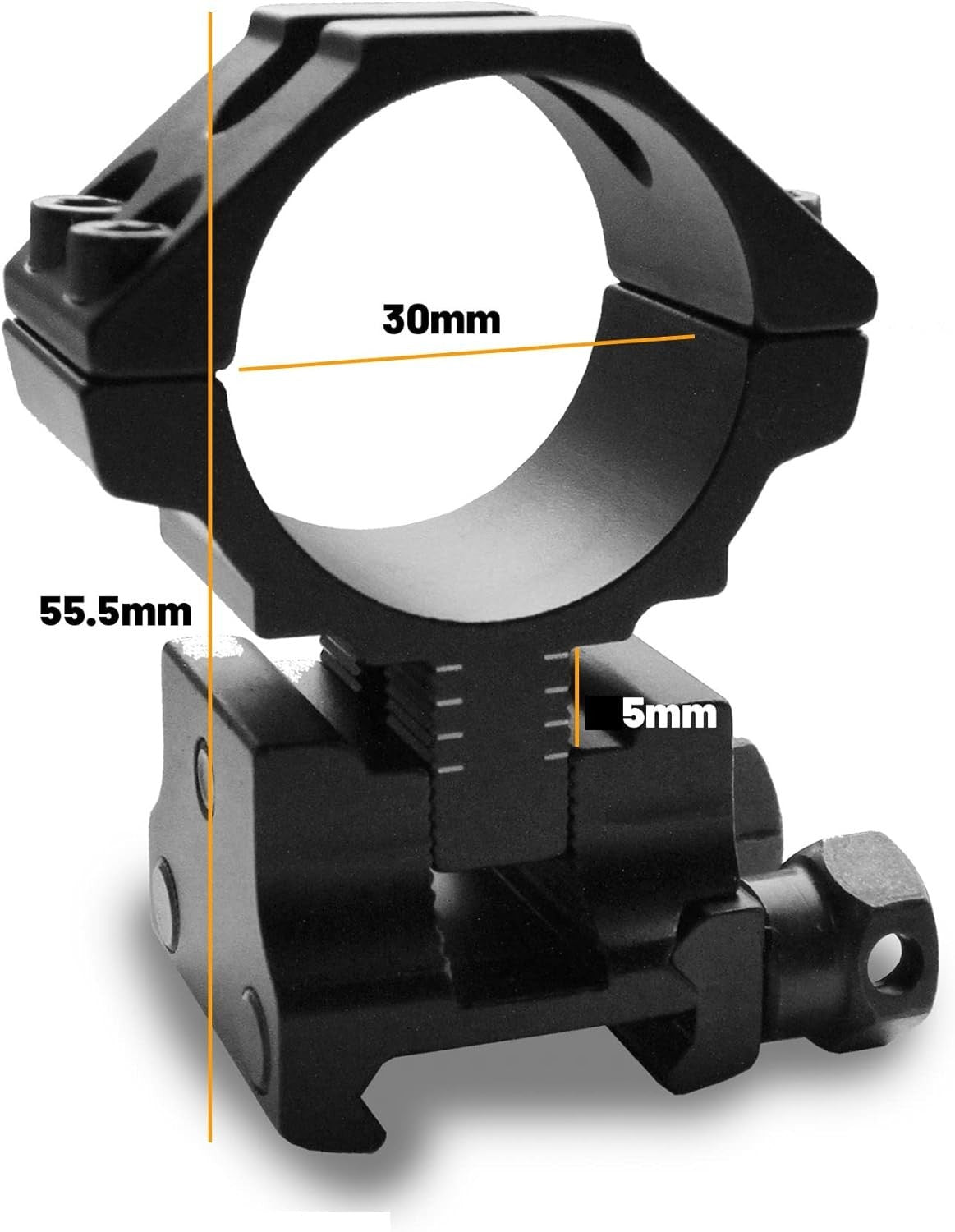 2x Scope Ring Mount 1''/30mm Precision Adjustable Height for 20mm Picatinny Rail