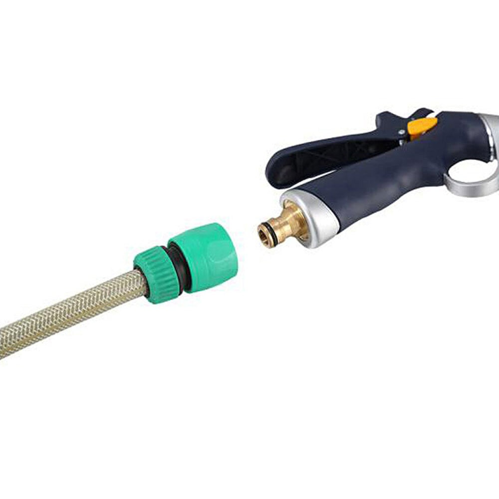 High Pressure Metal Water Gun Garden Hose Nozzle Head Sprayer 9 Spray Patterns