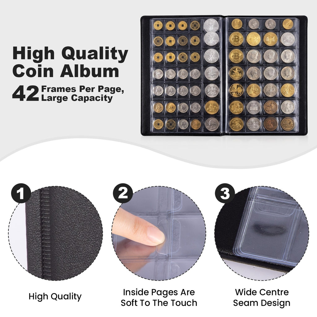 420 COINS BOOK ALBUM FOLDER FOR COLLECTION STORAGE MONEY PENNY COIN HOLDER UK