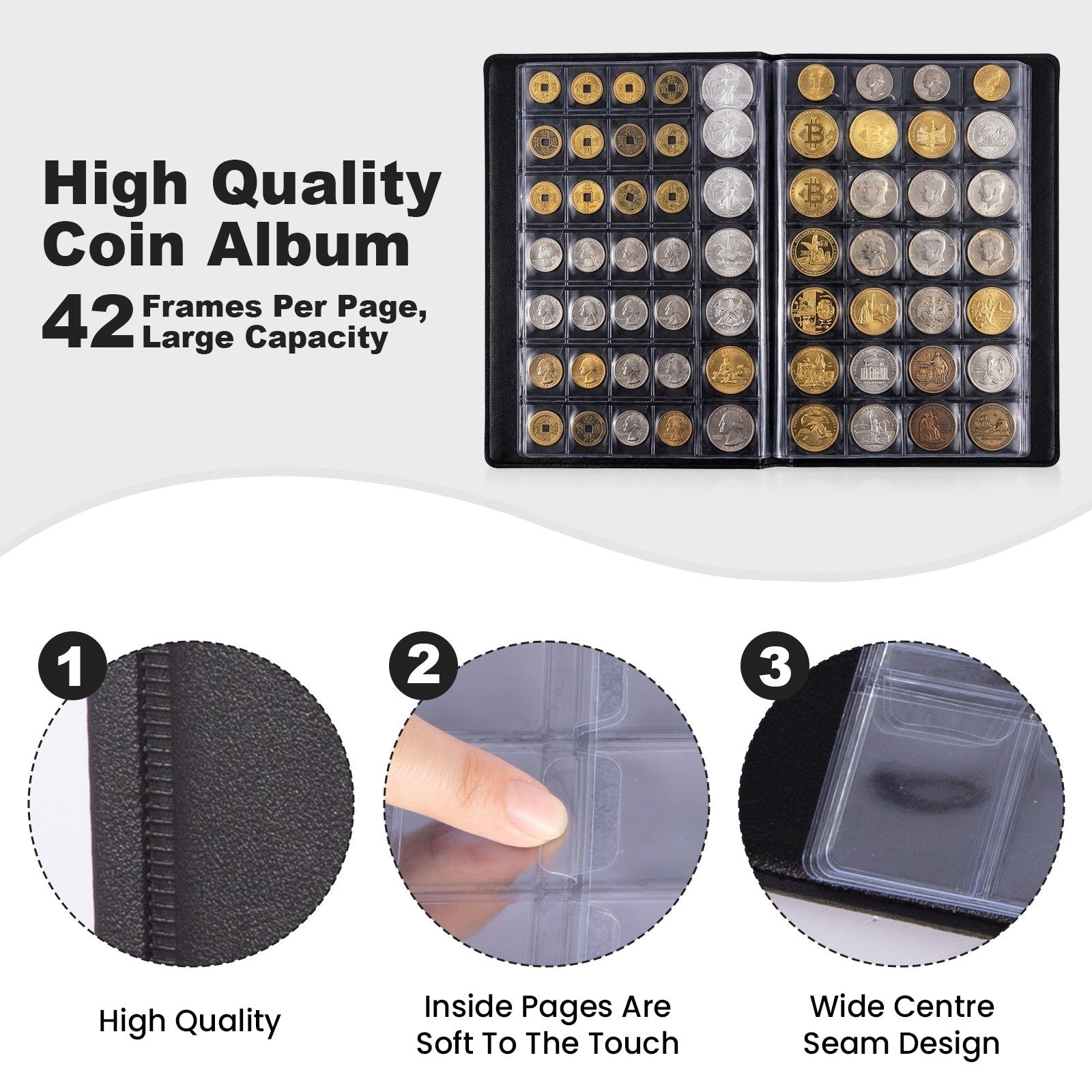 420 COINS BOOK ALBUM FOLDER FOR COLLECTION STORAGE MONEY PENNY COIN HOLDER UK