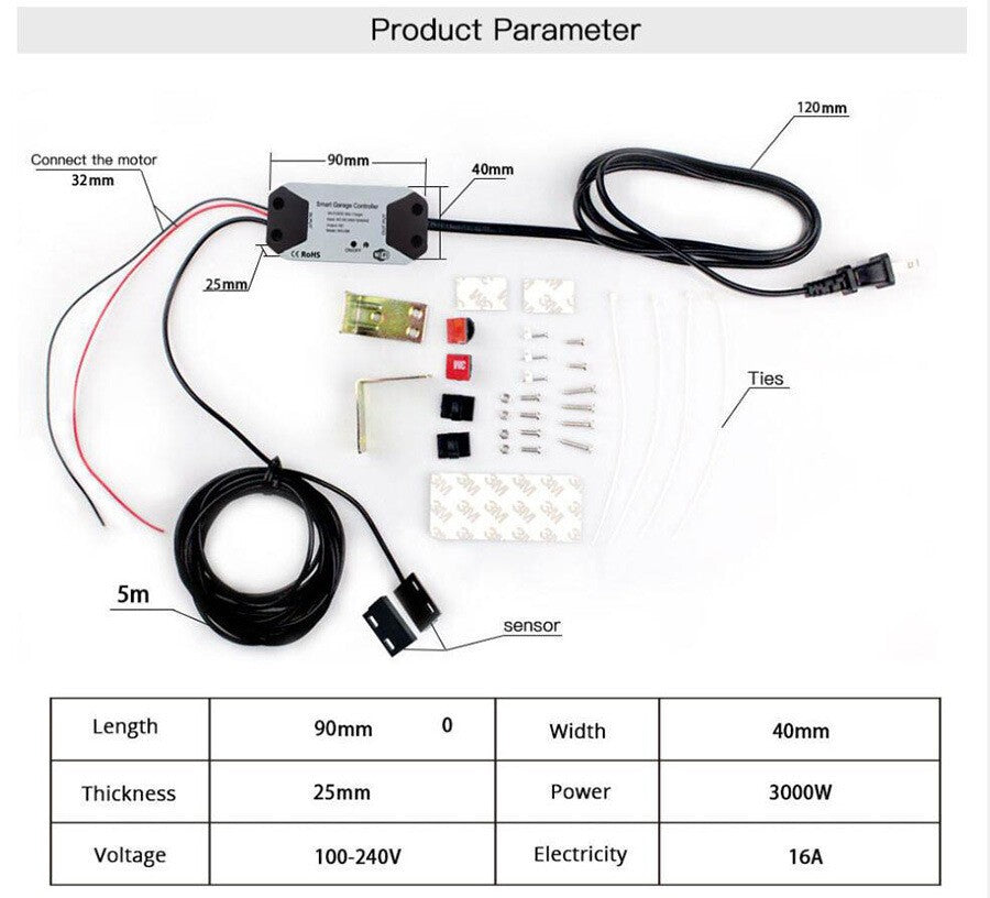WiFi Smart Switch APP Garage Door Opener Remote Controller for Alexa Google Home