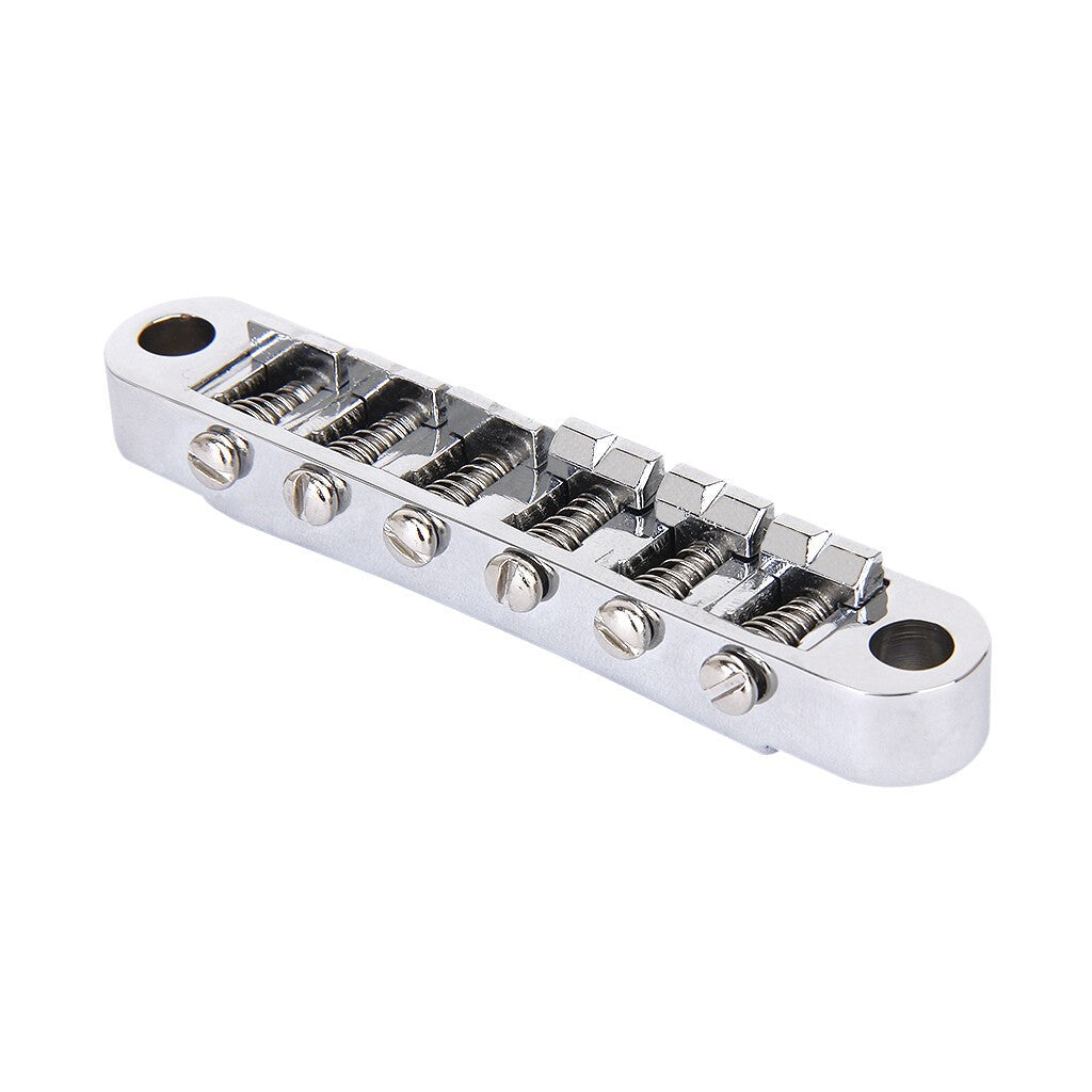Archtop Rosewood Bridge with Chrome Plated Saddles Luthier Jazz Guitar Part