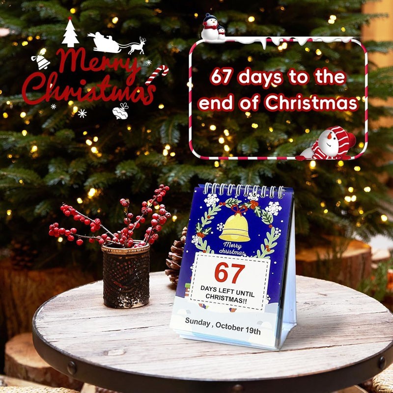 2026-100 Day Christmas Countdown Calendar Xmas Desk Tear-Off Countdown Calendar
