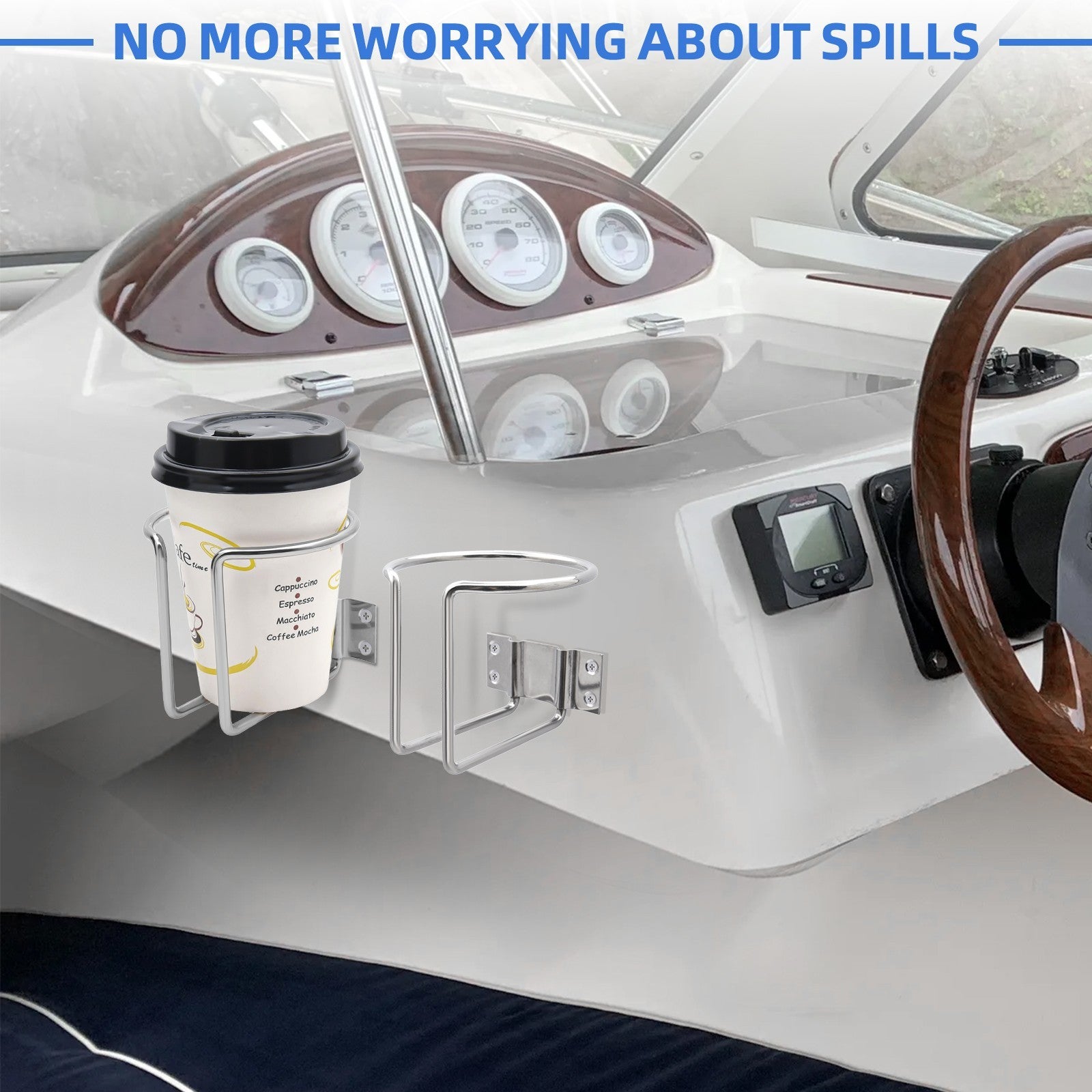 Universal Stainless Steel Car Drink Holder Cup Holders for Boat Truck Marine 2x