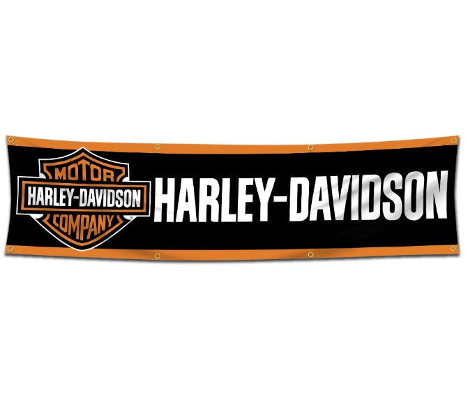 Harley Davidson Motorcycle 2x8 ft Garden Flag Mount Man Cave Banner Garage Sign