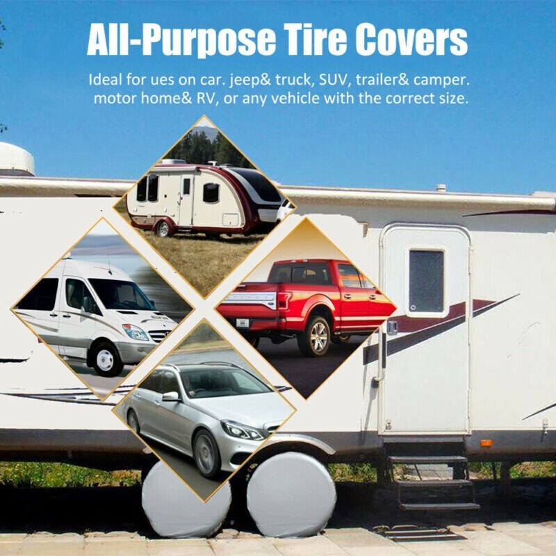4pcs/set Heavy Duty Tire Covers RV Wheel Motorhome Wheel Covers Sun Protection