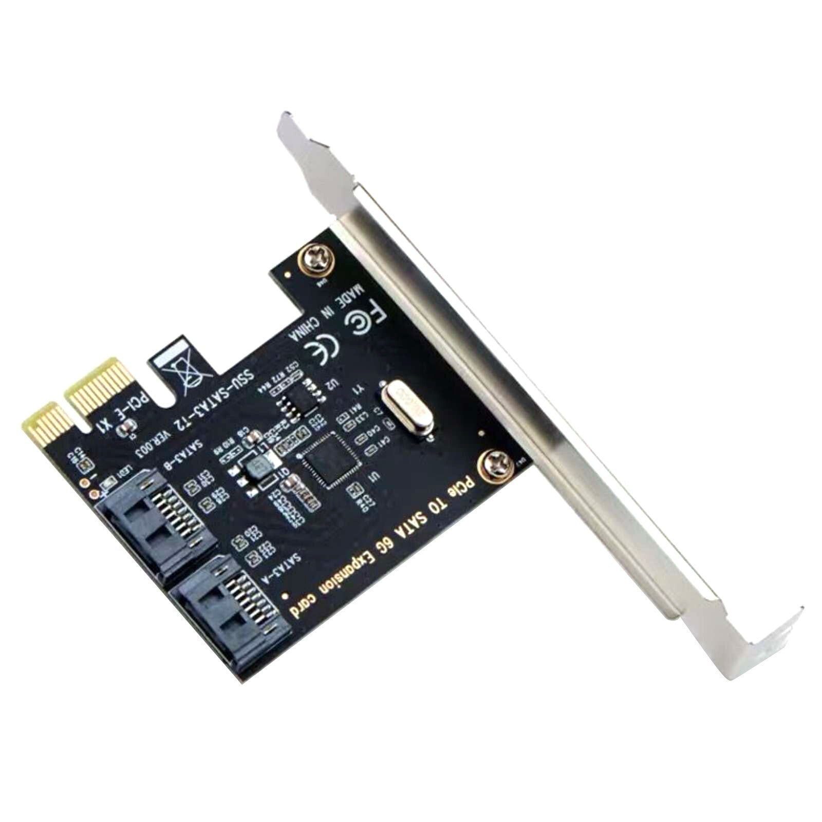 1X PCI Express PCIe to SATA3.0 6G 2-Port Expansion Controller Card Adapter
