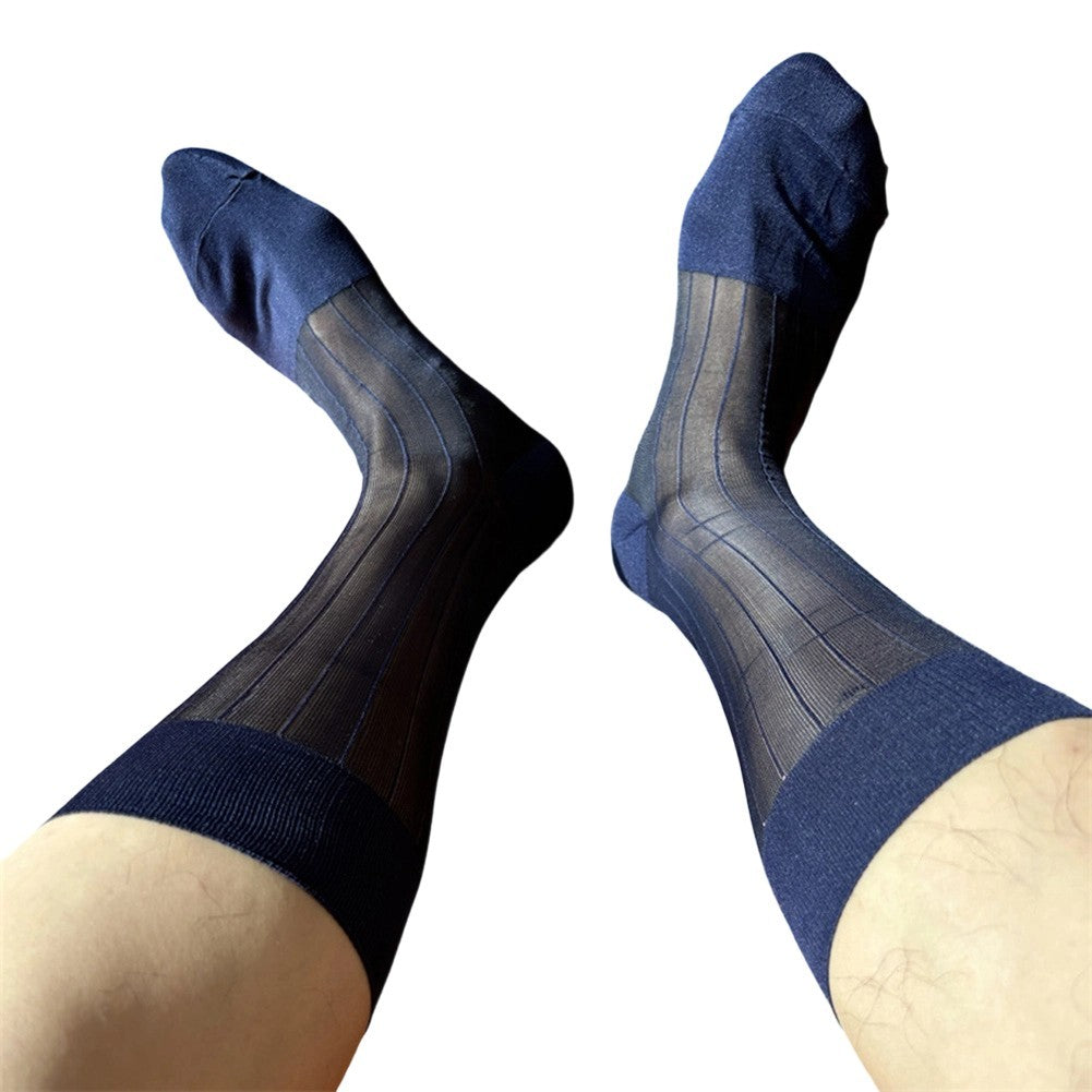Men's Ultra Thin Sheer Socks 80% Polyamide 20% Spandex for Formal Dress Wear