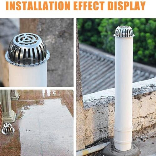 STAINLESS STEEL GUTTER DOWN PIPE OUTLET BALLOON LEAF GUARD TRAP FILTE