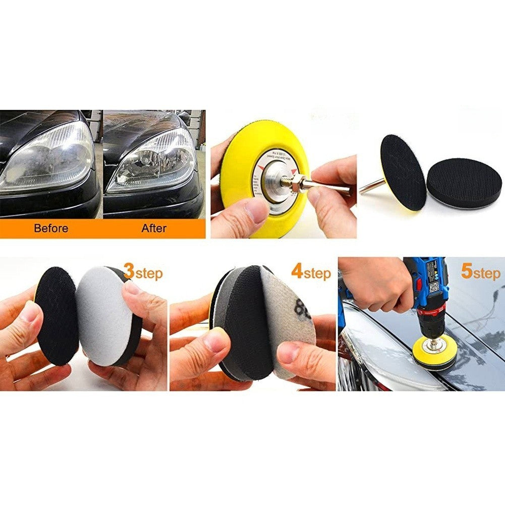 75mm Sanding Discs 100pcs 3inch Silicon Carbide Multi Grit Foam Support Pad