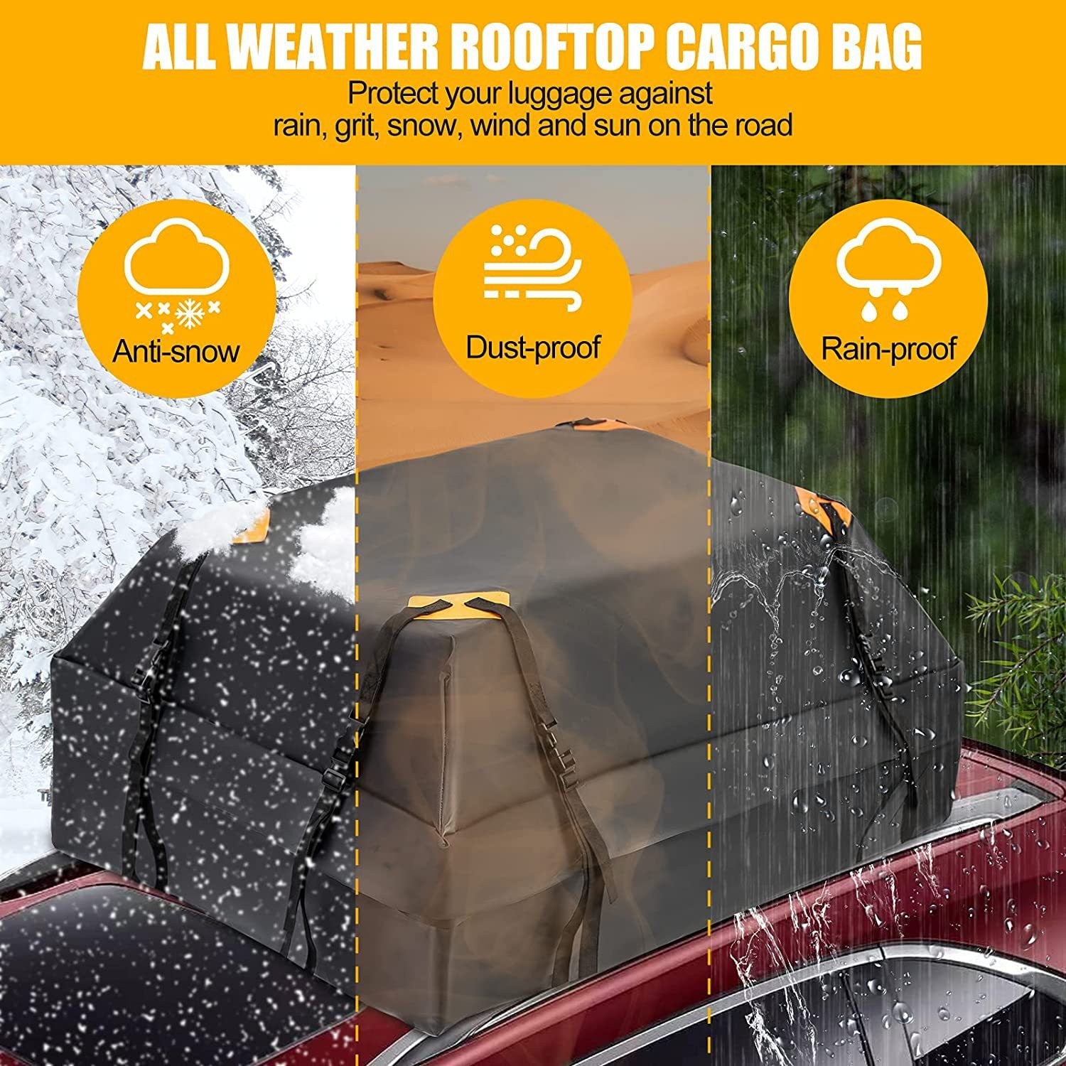 Universal Car Travel Roof Bag Cargo Storage Rack Luggage Carrier Box Waterproof
