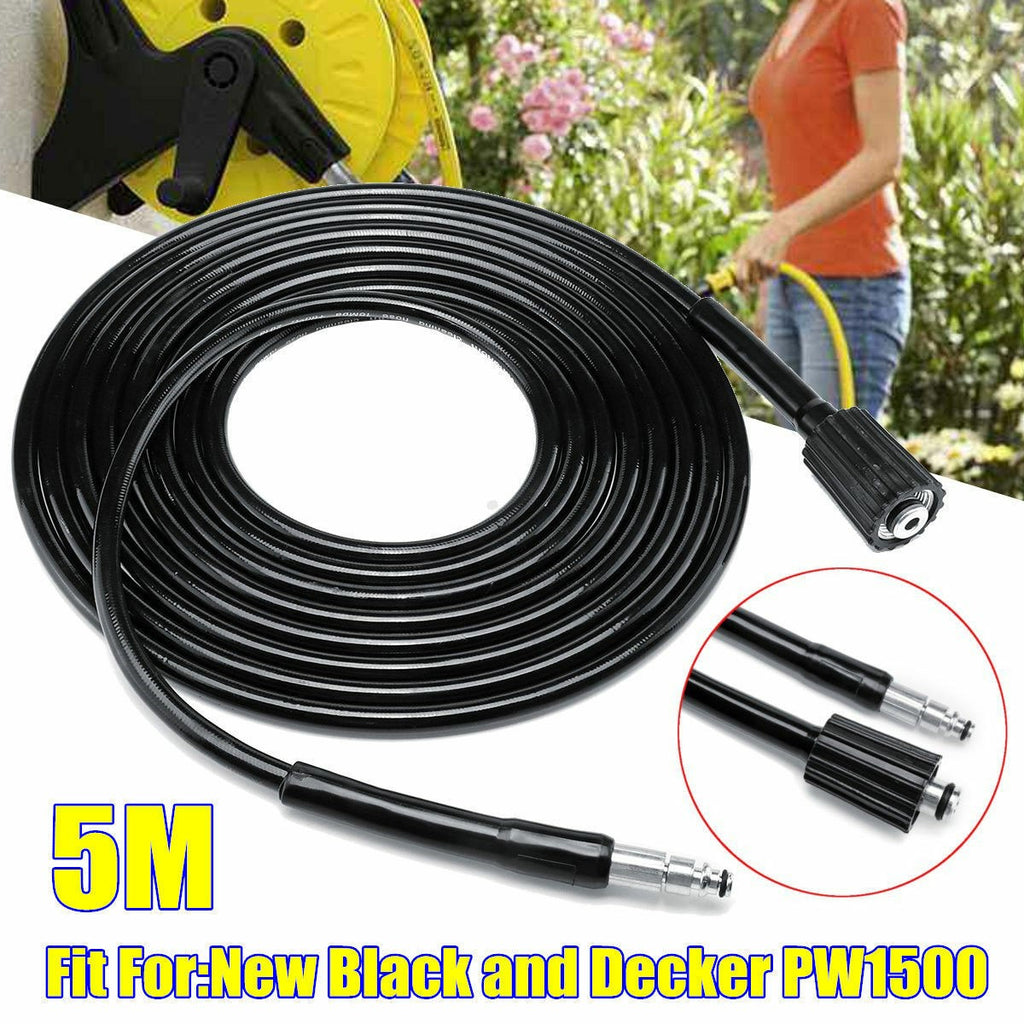 5M Quick Connect High Pressure Washing Hose Fit Black Decker PW1600 PW1700 Washe