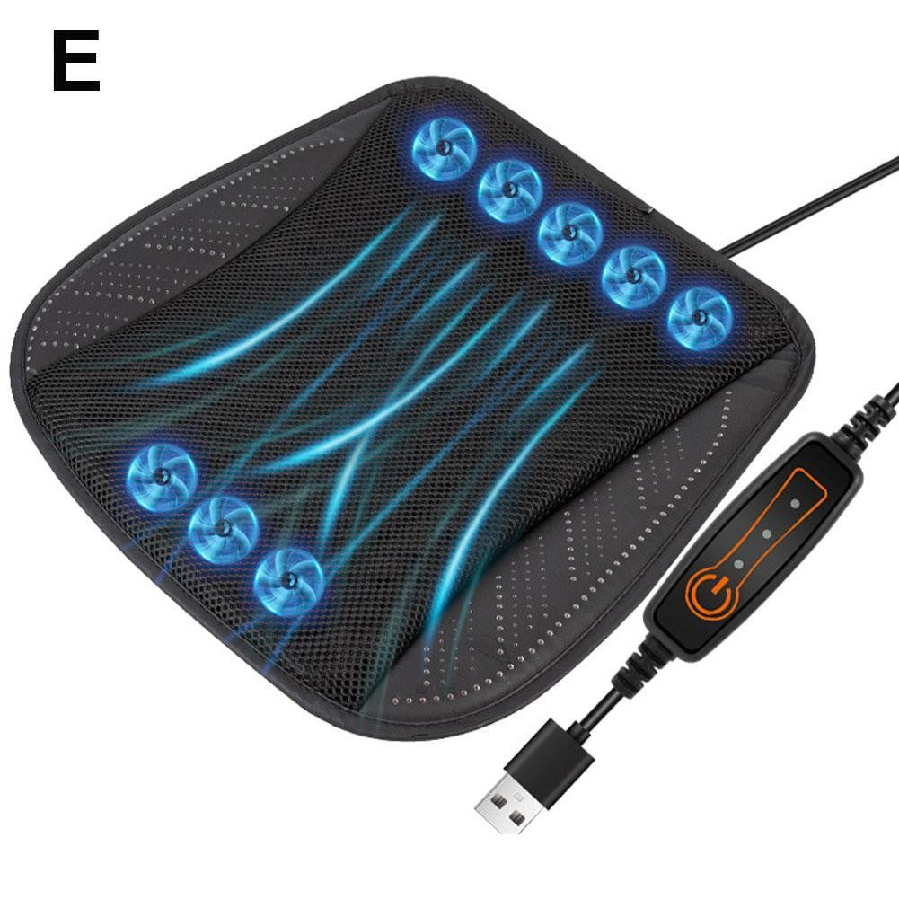 Universal Seat Cooling Cushion USB Fan Ventilated Car Chair Pad 8 Fan 3 Speed