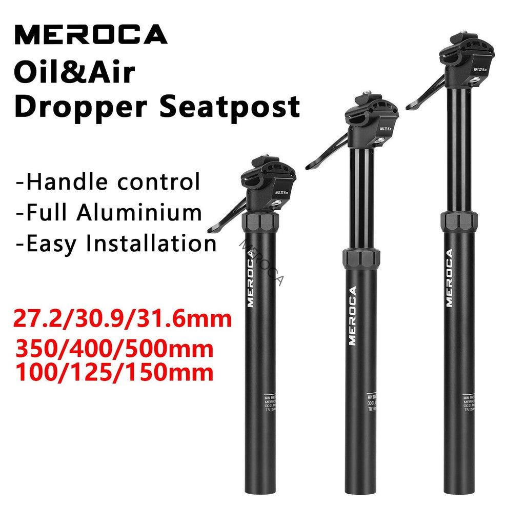 MEROCA MTB Dropper Seatpost Mountain Bike Hydraulic Post Underseat Control 125mm