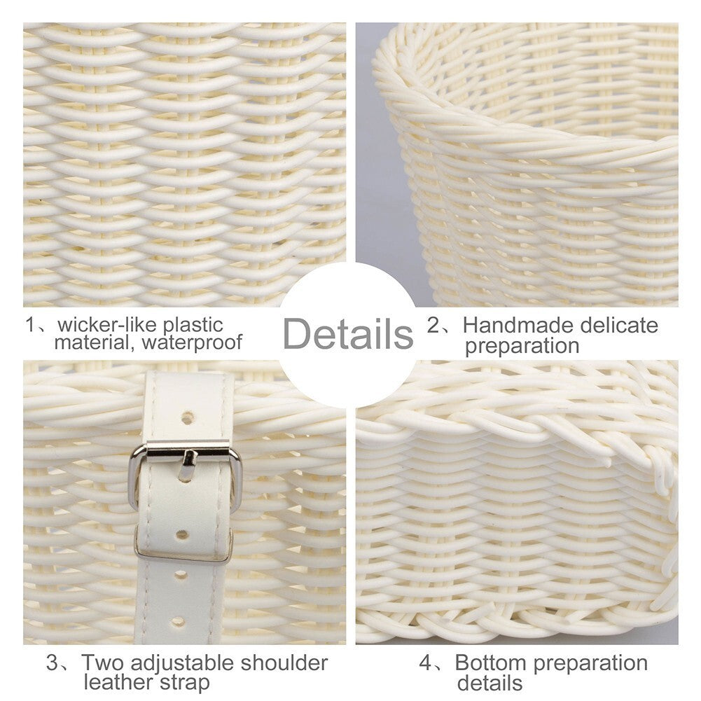 Rattan Bicycle Front Basket Handwoven Kids Adult Bike Handlebar Carrier Bags UK