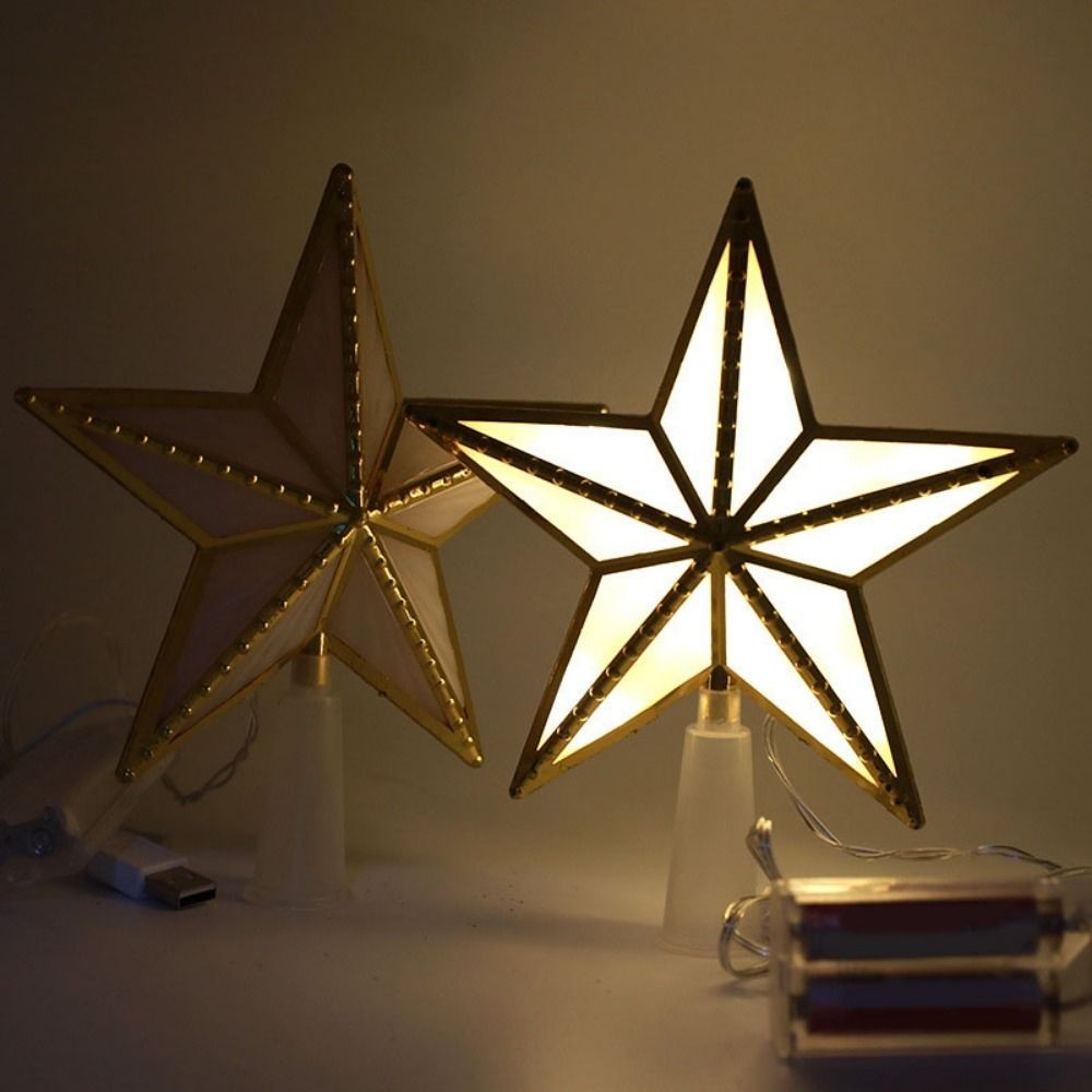 Christmas Tree Top Star Light Battery Powered Glowing Christmas Decorations
