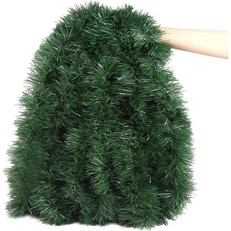 3-15m Christmas Natural Pine Green/Gold Tinsel Garland Ornament Xmas Party Decor