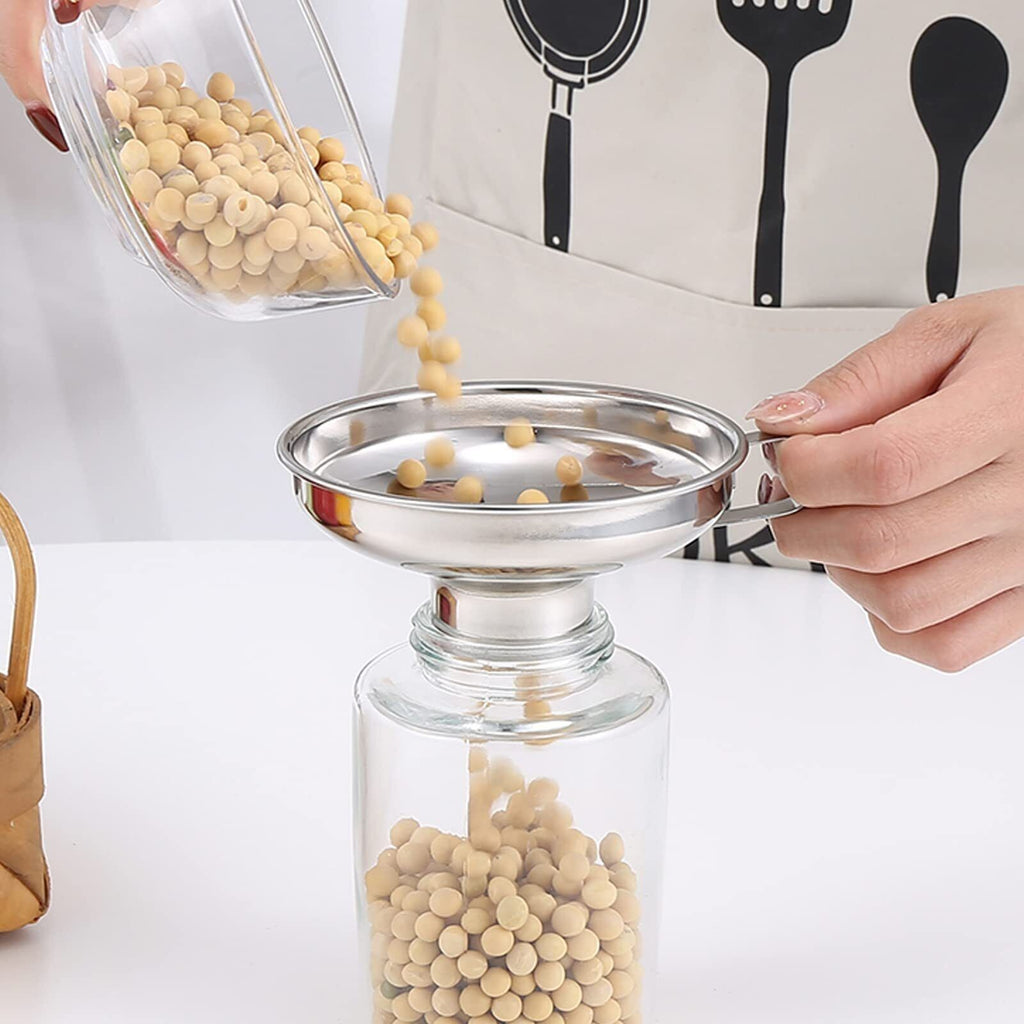 Stainless Steel Funnel Can Lifting Tongs Set Canning Hoppers Filter Jar Lifter