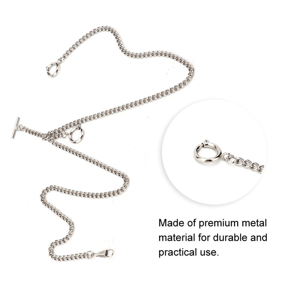 Silver Pocket Watch Chain Classic Antique Present  Men's Accessories