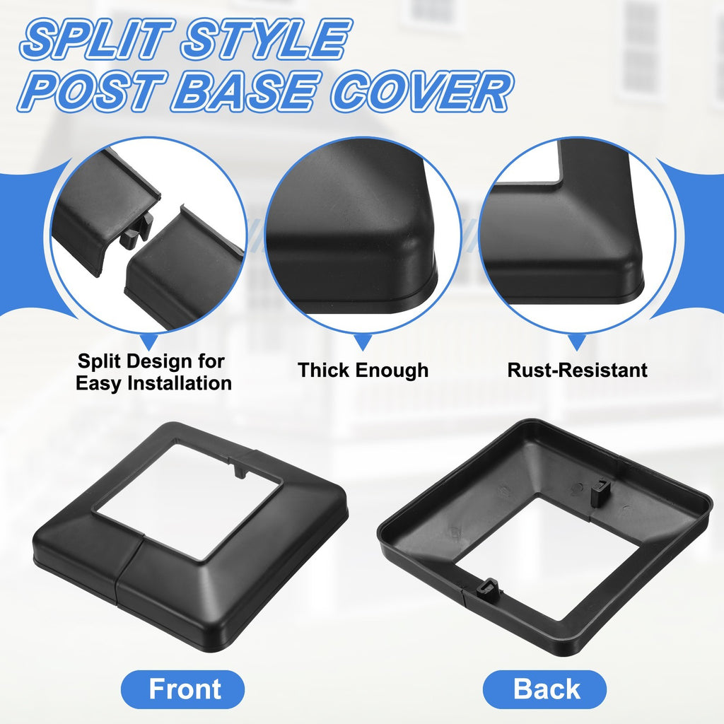 4Pcs Post Base Cover, 7x6.75 Split Style PVC Post Skirt Column Wrap(4x4)
