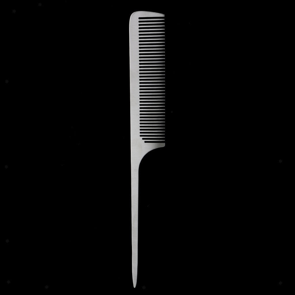 Stainless Steel Salon Barber Hairstyling Hairdressing Tail Comb Hairbrush K8.