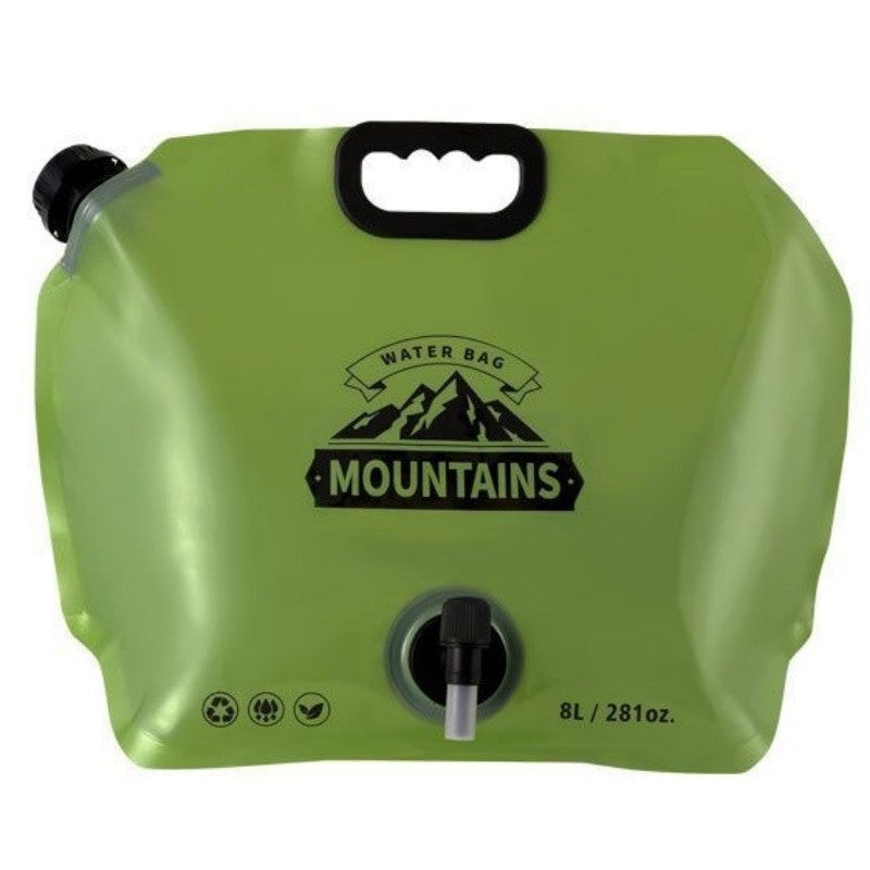 8L Water Container Bag With Tap Folding Water Storage Carrier for Camping Hiking