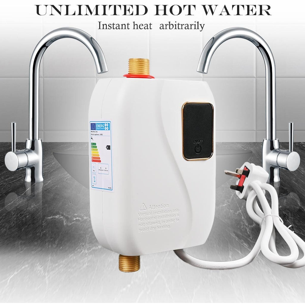 Electric Tankless Instant 3KW Hot Water Heater Under Sink Tap Kitchen BathRoom